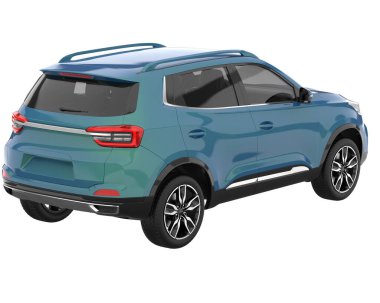 Realistic SUV isolated on white background. 3d rendering - illustration