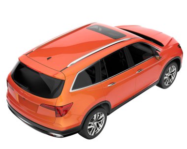 Realistic SUV isolated on white background. 3d rendering - illustration