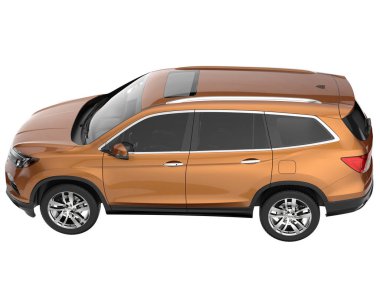 Realistic SUV isolated on white background. 3d rendering - illustration