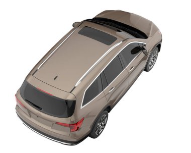 Realistic SUV isolated on white background. 3d rendering - illustration