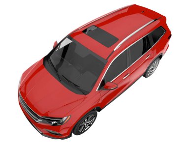 Realistic SUV isolated on white background. 3d rendering - illustration