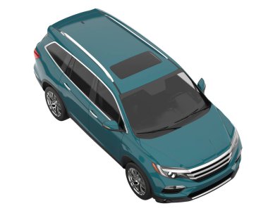 Realistic SUV isolated on white background. 3d rendering - illustration