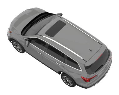 Realistic SUV isolated on white background. 3d rendering - illustration