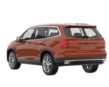 Realistic SUV isolated on white background. 3d rendering - illustration