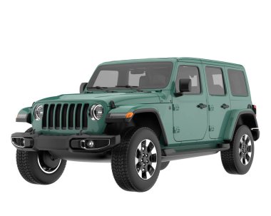 Realistic SUV isolated on white background. 3d rendering - illustration