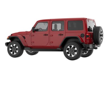 Realistic SUV isolated on white background. 3d rendering - illustration