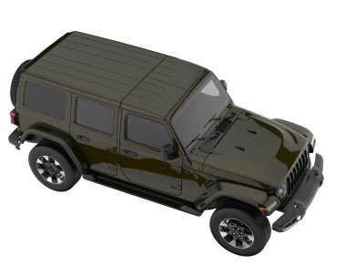 Realistic SUV isolated on white background. 3d rendering - illustration