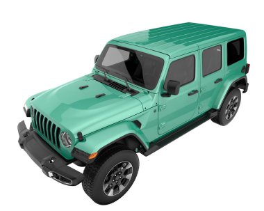 Realistic SUV isolated on white background. 3d rendering - illustration