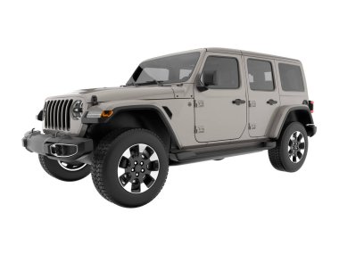 Realistic SUV isolated on white background. 3d rendering - illustration