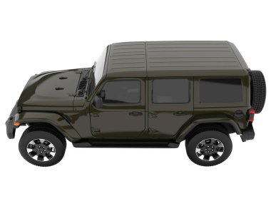 Realistic SUV isolated on white background. 3d rendering - illustration