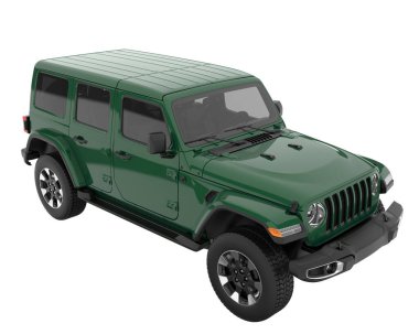 Realistic SUV isolated on white background. 3d rendering - illustration