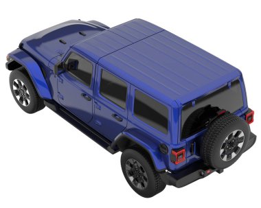 Realistic SUV isolated on white background. 3d rendering - illustration