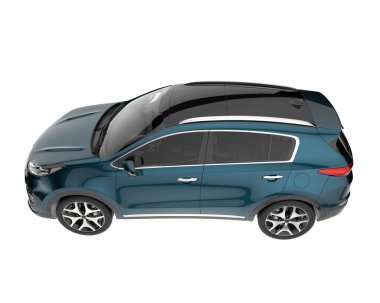Realistic SUV isolated on white background. 3d rendering - illustration