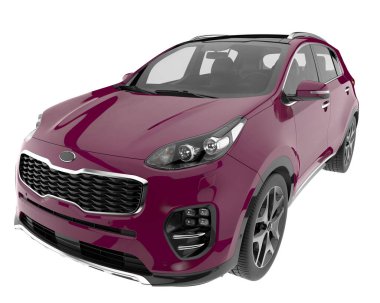 Realistic SUV isolated on white background. 3d rendering - illustration