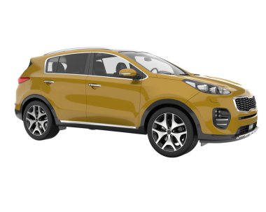 Realistic SUV isolated on white background. 3d rendering - illustration