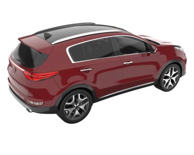 Realistic SUV isolated on white background. 3d rendering - illustration