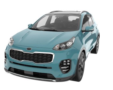 Realistic SUV isolated on white background. 3d rendering - illustration