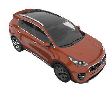 Realistic SUV isolated on white background. 3d rendering - illustration