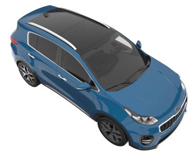 Realistic SUV isolated on white background. 3d rendering - illustration