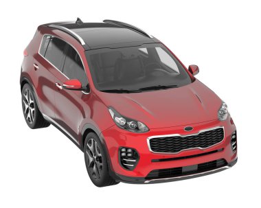 Realistic SUV isolated on white background. 3d rendering - illustration