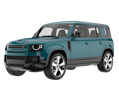 Realistic SUV isolated on white background. 3d rendering - illustration