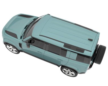 Realistic SUV isolated on white background. 3d rendering - illustration