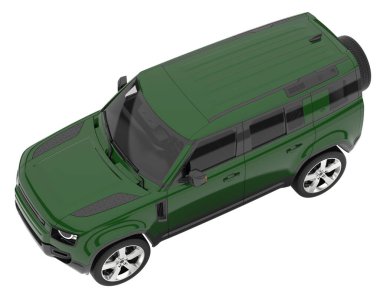 Realistic SUV isolated on white background. 3d rendering - illustration