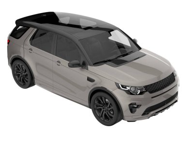 Realistic SUV isolated on white background. 3d rendering - illustration