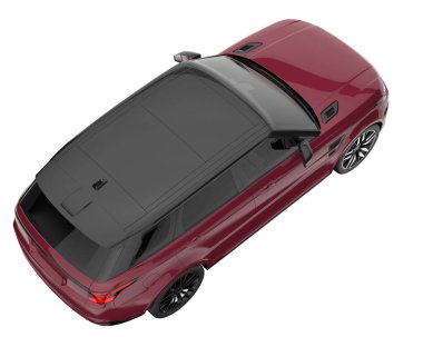 Realistic SUV isolated on white background. 3d rendering - illustration