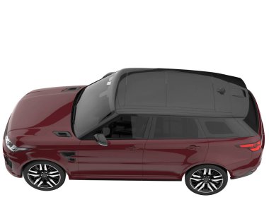 Realistic SUV isolated on white background. 3d rendering - illustration