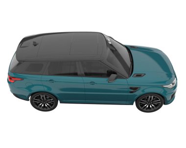 Realistic SUV isolated on white background. 3d rendering - illustration