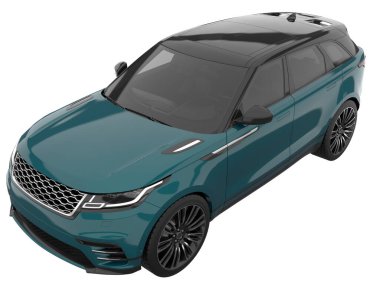 Realistic SUV isolated on white background. 3d rendering - illustration