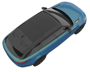 Realistic SUV isolated on white background. 3d rendering - illustration