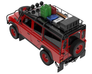 Realistic SUV isolated on white background. 3d rendering - illustration