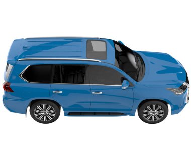 Realistic SUV isolated on white background. 3d rendering - illustration