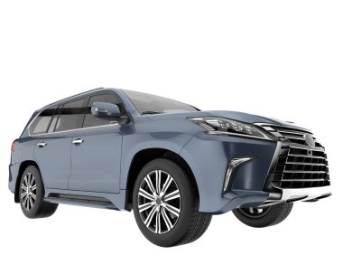 Realistic SUV isolated on white background. 3d rendering - illustration