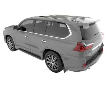 Realistic SUV isolated on white background. 3d rendering - illustration