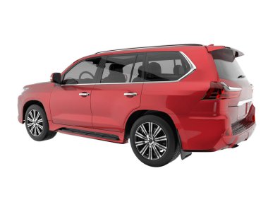 Realistic SUV isolated on white background. 3d rendering - illustration