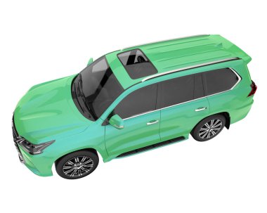 Realistic SUV isolated on white background. 3d rendering - illustration
