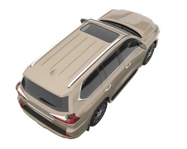 Realistic SUV isolated on white background. 3d rendering - illustration