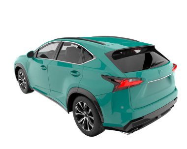 Realistic SUV isolated on white background. 3d rendering - illustration