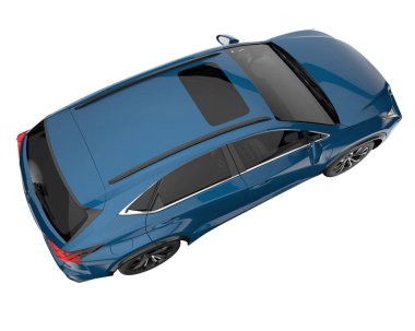 Realistic SUV isolated on white background. 3d rendering - illustration