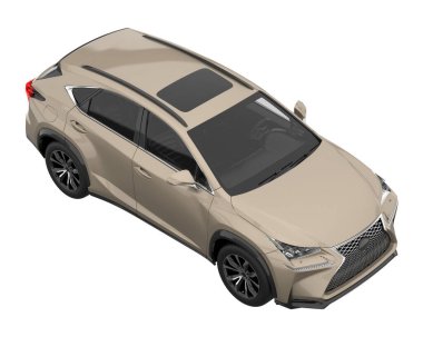 Realistic SUV isolated on white background. 3d rendering - illustration