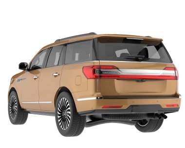 Realistic SUV isolated on white background. 3d rendering - illustration