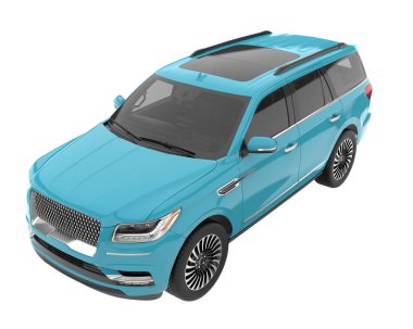 Realistic SUV isolated on white background. 3d rendering - illustration