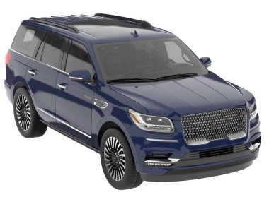 Realistic SUV isolated on white background. 3d rendering - illustration