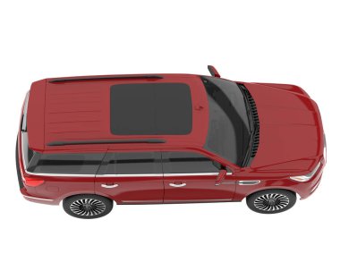 Realistic SUV isolated on white background. 3d rendering - illustration