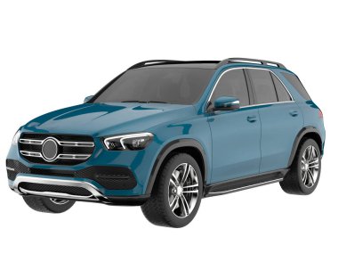 Realistic SUV isolated on white background. 3d rendering - illustration