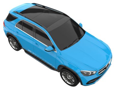 Realistic SUV isolated on white background. 3d rendering - illustration