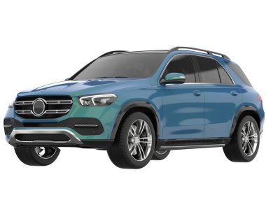Realistic SUV isolated on white background. 3d rendering - illustration